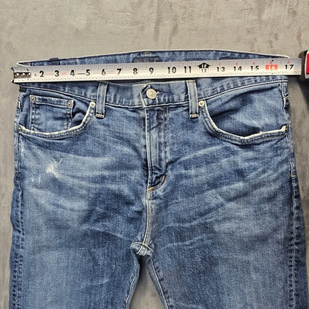 Citizens of Humanity Core Slim Straight Mens Blue Distressed Jeans Size 34